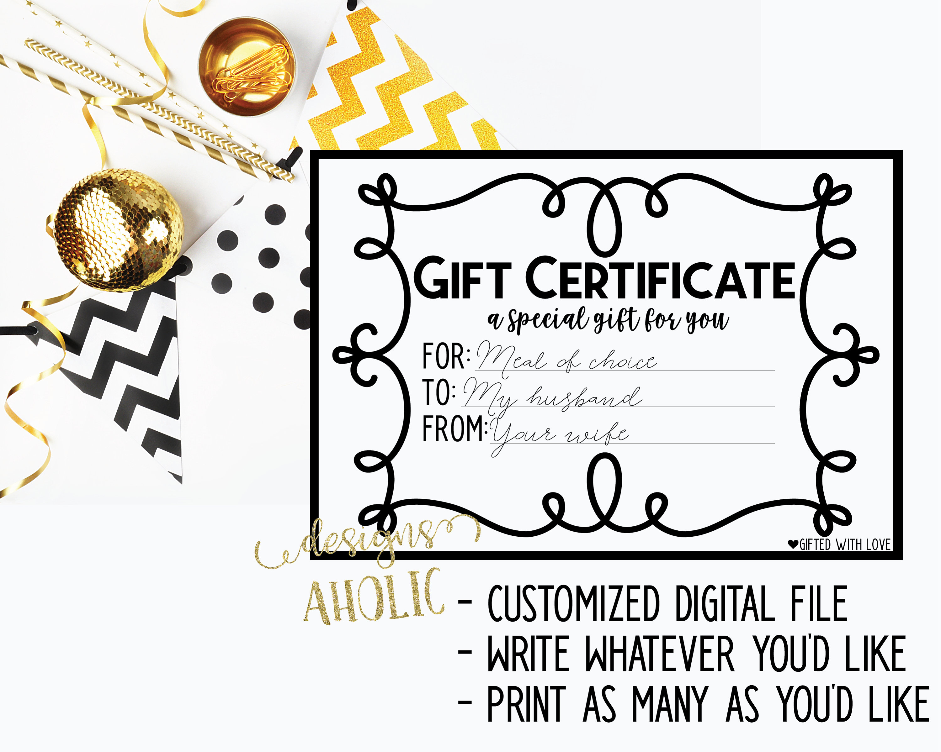 Custom Gift Certificates - Personalize and Order Prints Now