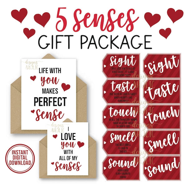 5 Senses Cadeaukaartjes, Kaarten & Ideeën - Cadeau voor vriend, vriendin, man of vrouw - Valentijnsdagcadeau - Verjaardagscadeau - Verjaardagscadeau