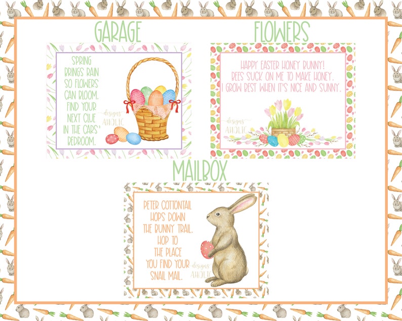 Outdoor Easter Treasure Hunt Clues Outdoor Easter Scavenger Etsy