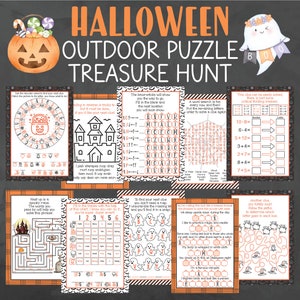 Outdoor Halloween Puzzle Treasure Hunt - Halloween Puzzle Scavenger Hunt - Puzzle Halloween Treasure Hunt - Outdoor Halloween Party Games
