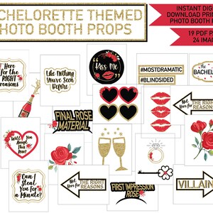 The Bachelorette TV Show Watch Party Photo Booth Printables ...