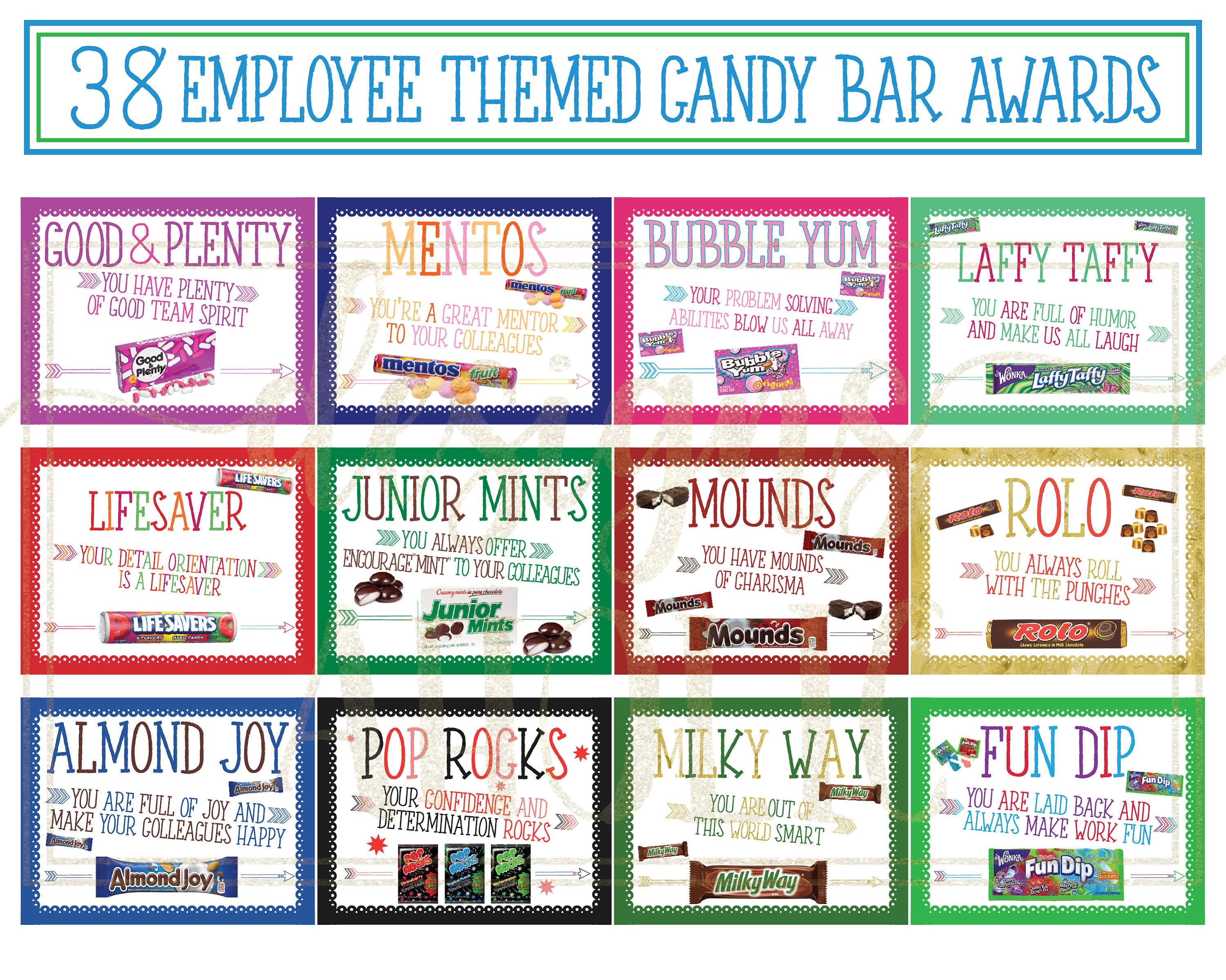 38 Employee Candy Bar Awards Candy Bar Award Certificates Etsy Canada