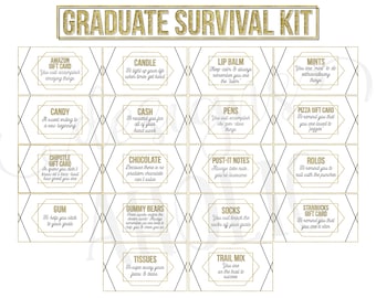 Graduation Survival Kit - Graduation Gift Package - Graduation Gift Basket - Graduation Present - Graduation Printables - Creative Grad Gift