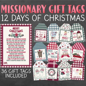 12 Days of Christmas Missionary Scripture Gift Tags - LDS Missionary Christmas Gift - Missionary 12 Days of Christmas - Missionary Gift