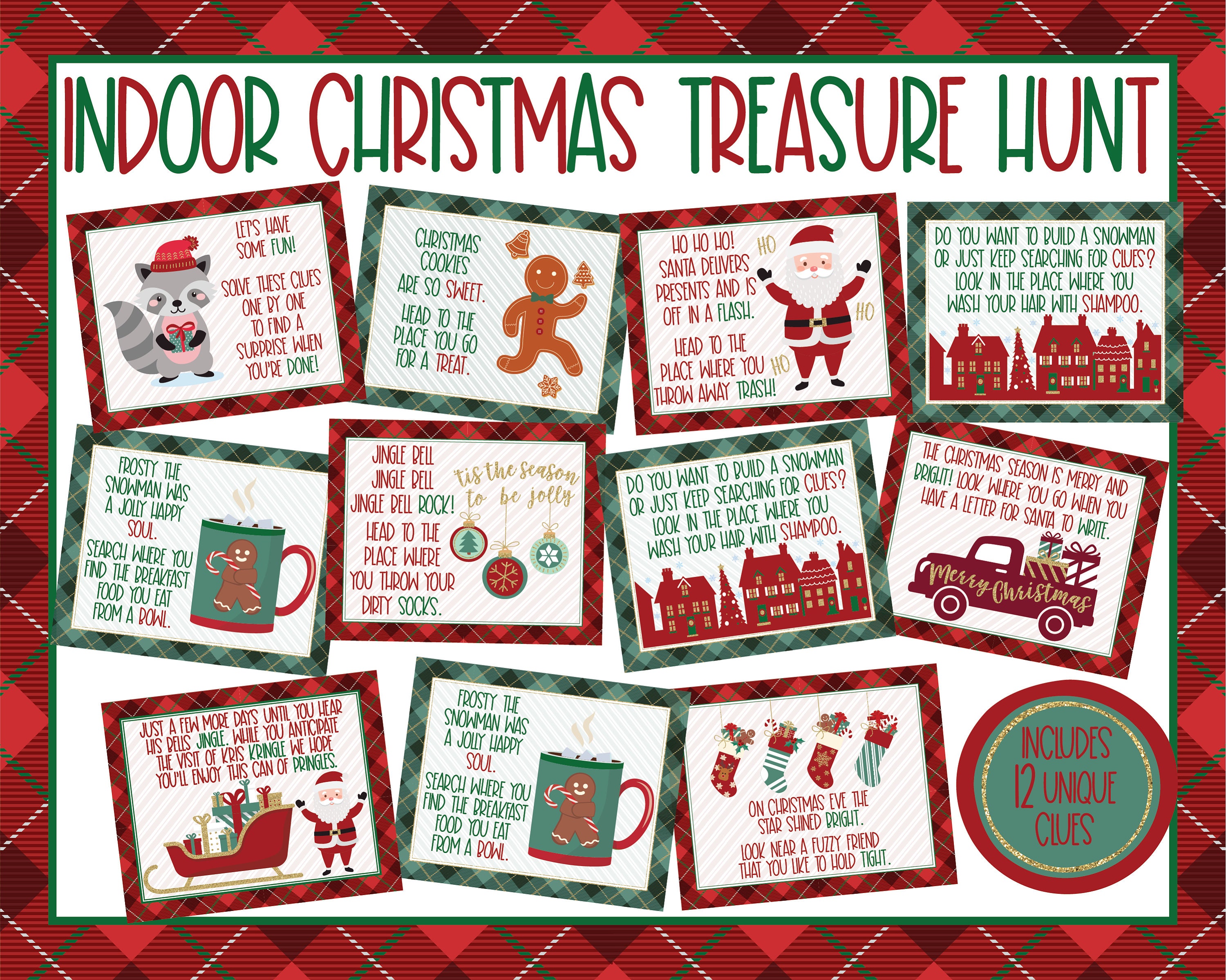 Indoor Christmas Treasure Hunt Indoor Christmas Scavenger - Etsy Israel
