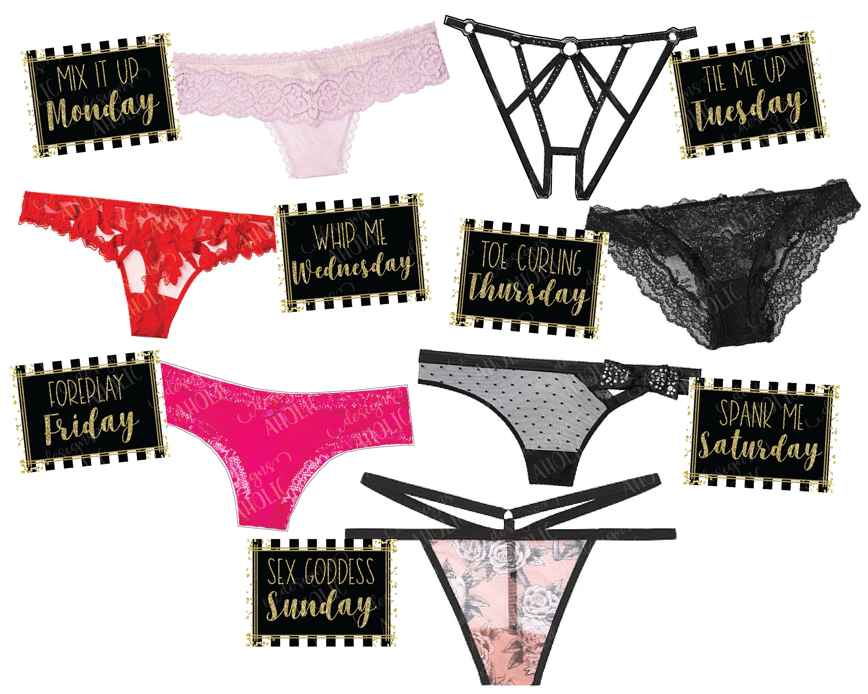 Instant Digital Download Week of Underwear Printable Gift Tags Etsy