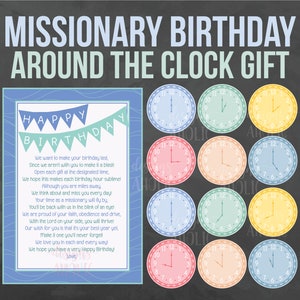 Elder Missionary Geburtstag rund um die Uhr Geschenkanhänger-Set - LDS Missionary Geschenk - LDS Missionary Geburtstagsgeschenk - Elder Missionary Care Paket