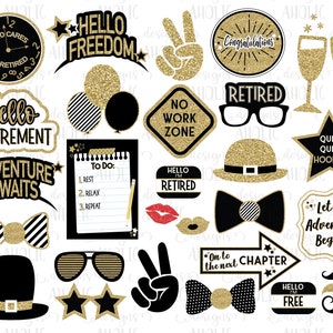 Retirement Party Photo Booth Printables - Downloadable Retirement Party ...