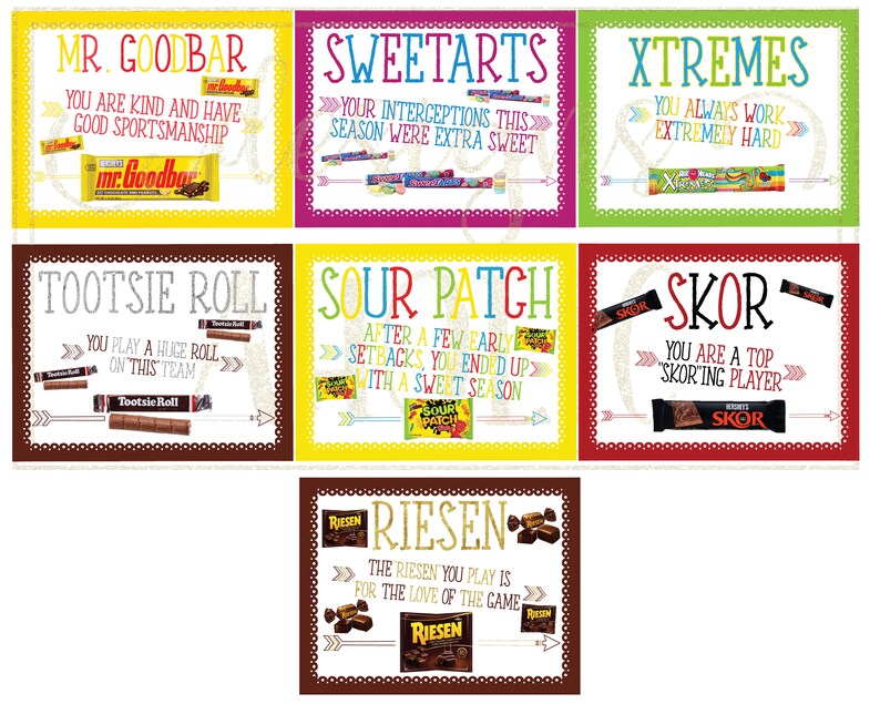 37 Football Team Candy Bar Award Certificates Football Candy Etsy