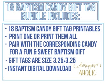 18 LDS Baptism Candy Gift Tag Printables LDS Primary Baptism Gift Candy  Baptism Gift Tags Baptism Gift