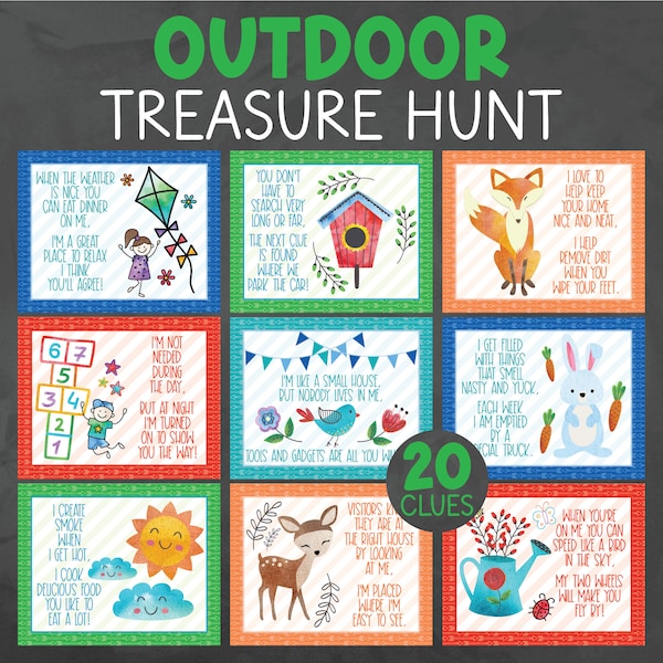 Outdoor Treasure Hunt Clues Etsy
