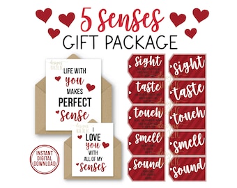 Senses Gift Tags, Cards Ideas Gift for Boyfriend, Girlfriend