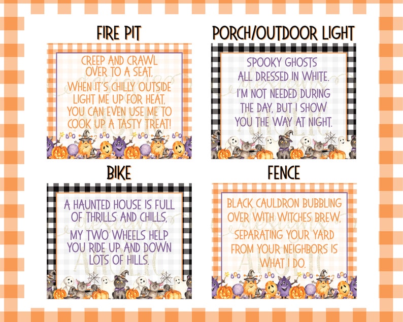 outdoor halloween treasure hunt clues halloween scavenger etsy