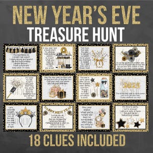 New Year&#39;s Eve Treasure Hunt - New Year&#39;s Eve Scavenger Hunt - New Years Treasure Hunt - New Year&#39;s Eve Game - New Year&#39;s Kids Activity