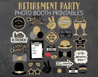 Ruhestand Party Photo Booth Printables - Herunterladbare Ruhestand Party Dekor - Ruhestand Photo Booth Requisiten