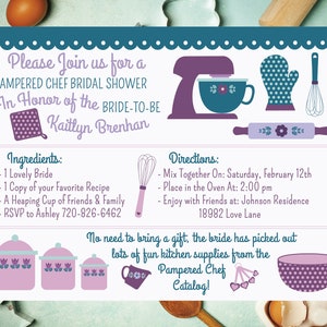 Kitchen Bridal Shower Invitation, Pampered Chef Bridal Shower Invite ...