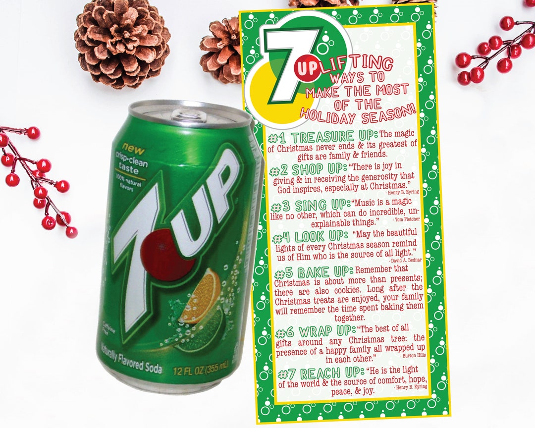 7up Printable Christmas Gift Tag Neighbor, Friend, Church, Teacher