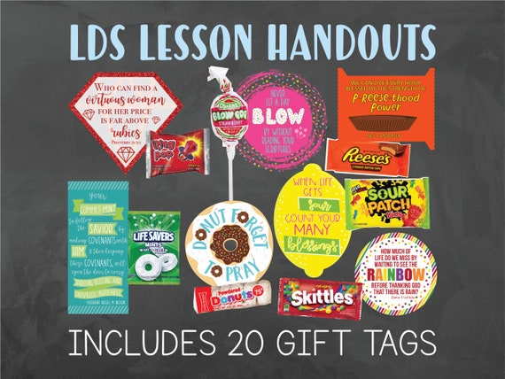 20 LDS Lesson Handouts - Young Women's Lesson Handouts - Young Women's Girls Camp Gift Tags - Church Lesson Handouts