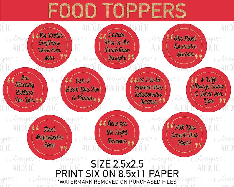 The Bachelor TV Show Watch Party Printables Bachelor Show - Etsy