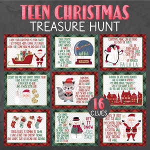 Teen Christmas Treasure Hunt - Difficult Christmas Scavenger Hunt - Adult Christmas Treasure Hunt - Teen Challenging Scavenger Hunt