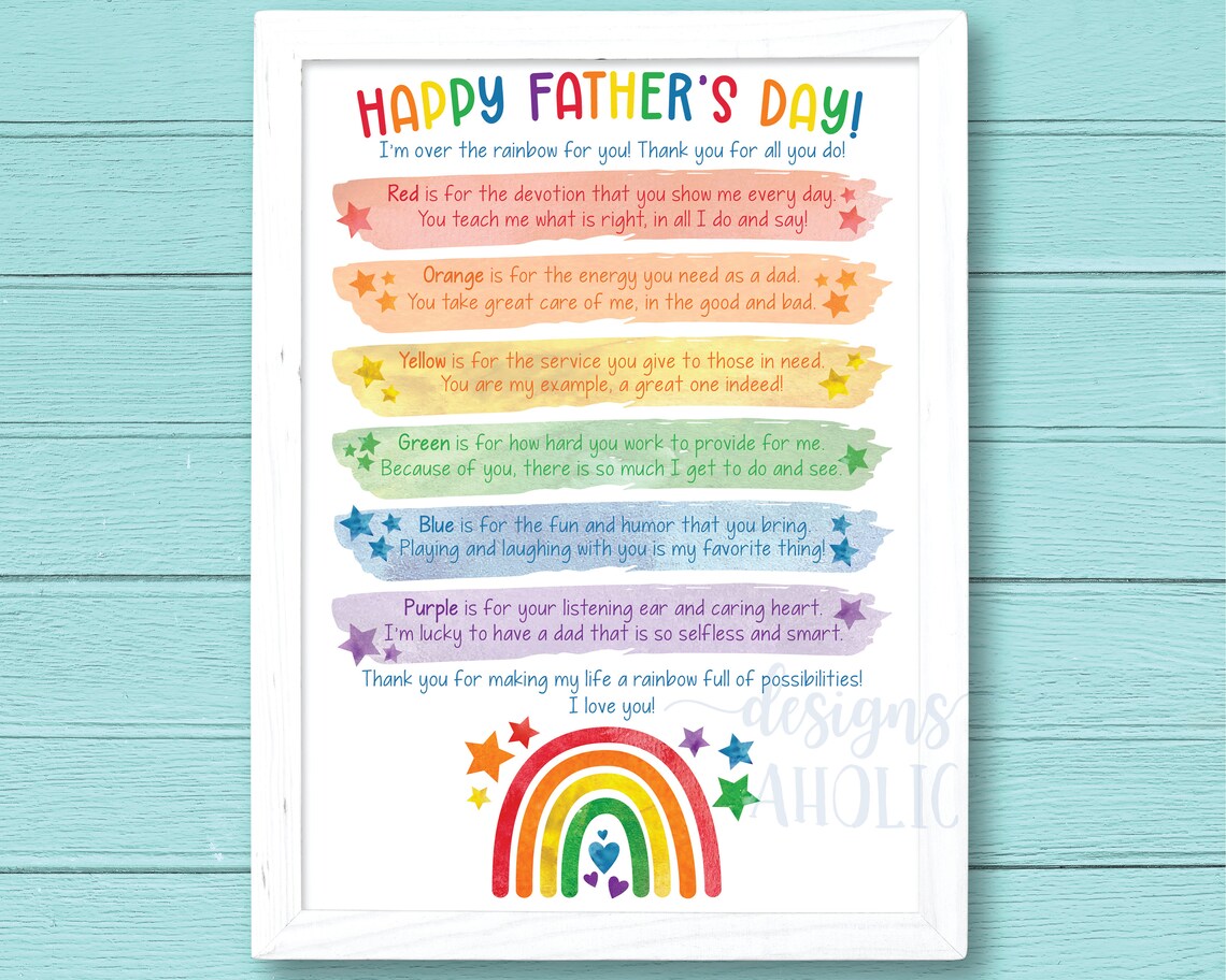 Father's Day Poem Father's Day Framed Poem Printable - Etsy