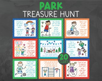 Park Treasure Hunt Clues - Playground Scavenger Hunt - Playground Treasure Hunt - Park Scavenger Hunt - Outdoor Games Kid Treasure Hunt