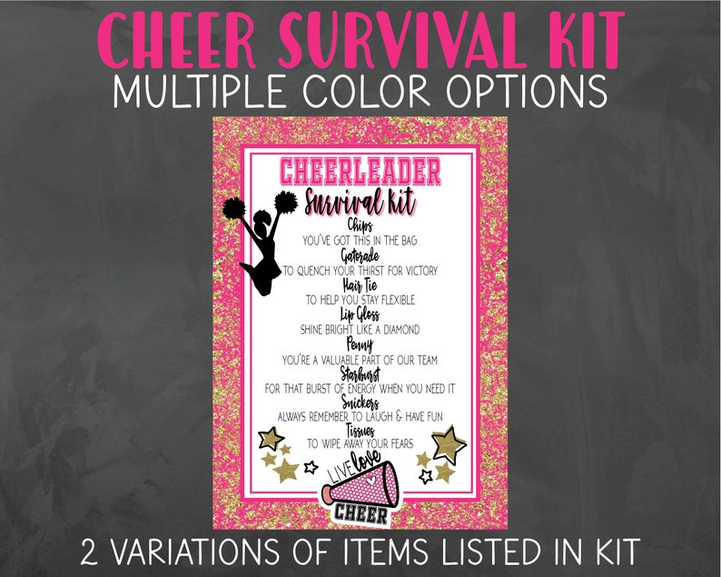 Cheerleader Survival Kit - Cheerleading Competition Survival Kit - Cheer Survival Kit - Cheerleader Gift - Cheer Gifts - Cheer Team Gift image 1