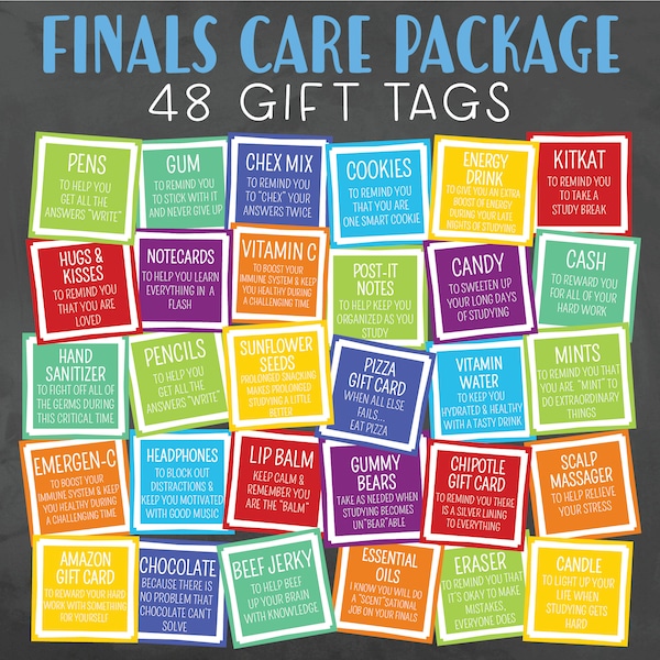 College Final Care Package Labels - Etsy