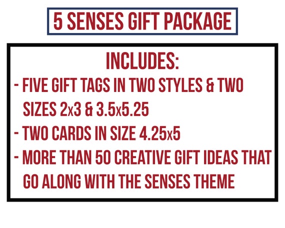 5 Senses Gift Tags, Cards & Ideas Gift for Boyfriend, Girlfriend