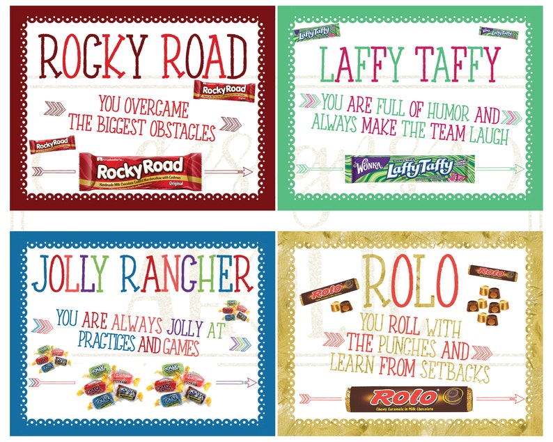 30 Sports Team Candy Bar Award Certificates Sports Players Etsy