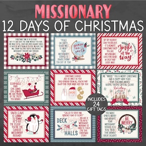12 Tage Weihnachtsweihnacht Geschenkanhänger - Missionar 12 Tage Weihnachtsgeschenk - Missionar Weihnachtsgeschenk - Missionary Care Paket