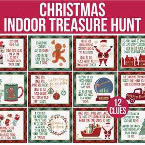 Indoor Christmas Treasure Hunt - Indoor Christmas Scavenger Hunt - Christmas Printables - Christmas Gift Tags - Kids Christmas Activity