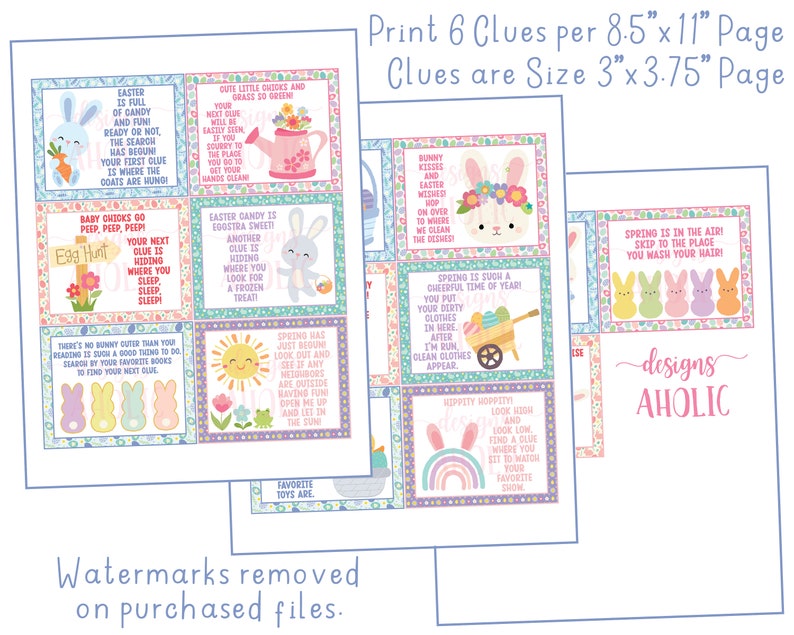 Toddler Easter Treasure Hunt Clues Toddler Easter Scavenger Etsy