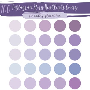 100 Instagram Highlight Story Covers 100 Solid Purple Colors - Etsy