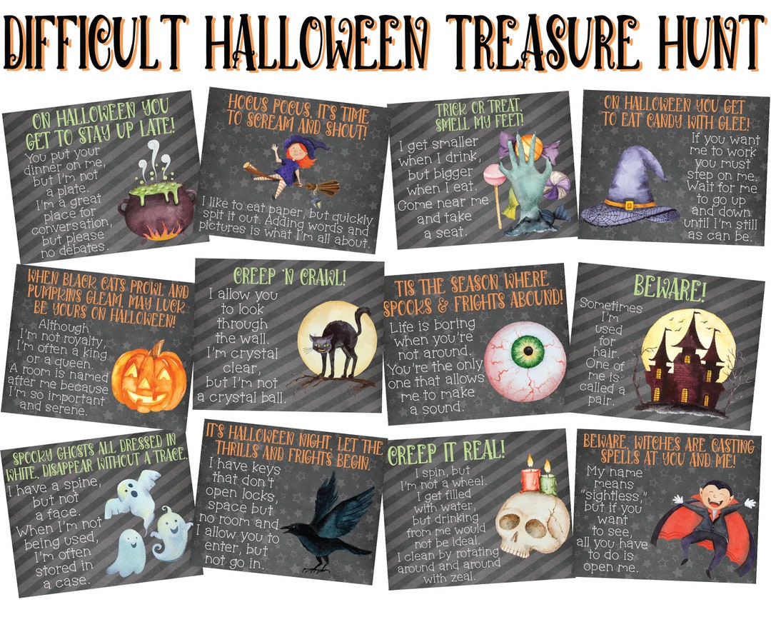 Difficult Halloween Treasure Hunt Clues  Teen Halloween