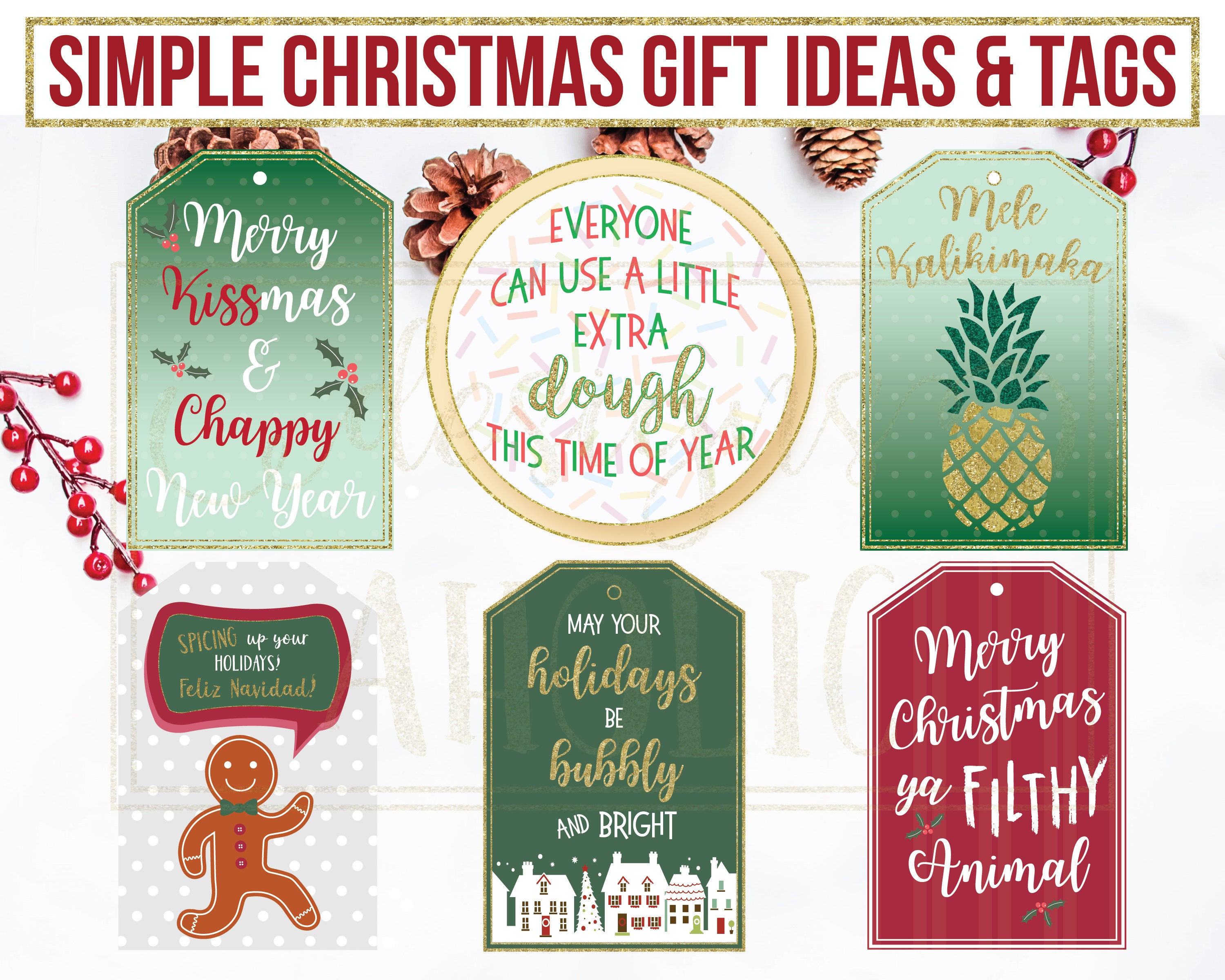 PRINTABLE Christmas Gift Labels Stickers Tags - To From Christmas Gift –  Inkberry Creative, Inc.