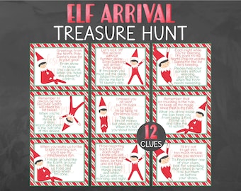 Elf Treasure Hunt - Elf Arrival Activity - Christmas Elf Treasure Hunt - Elf Scavenger Hunt - Elf Arrival Letter - Elf Activity Pack - Elves