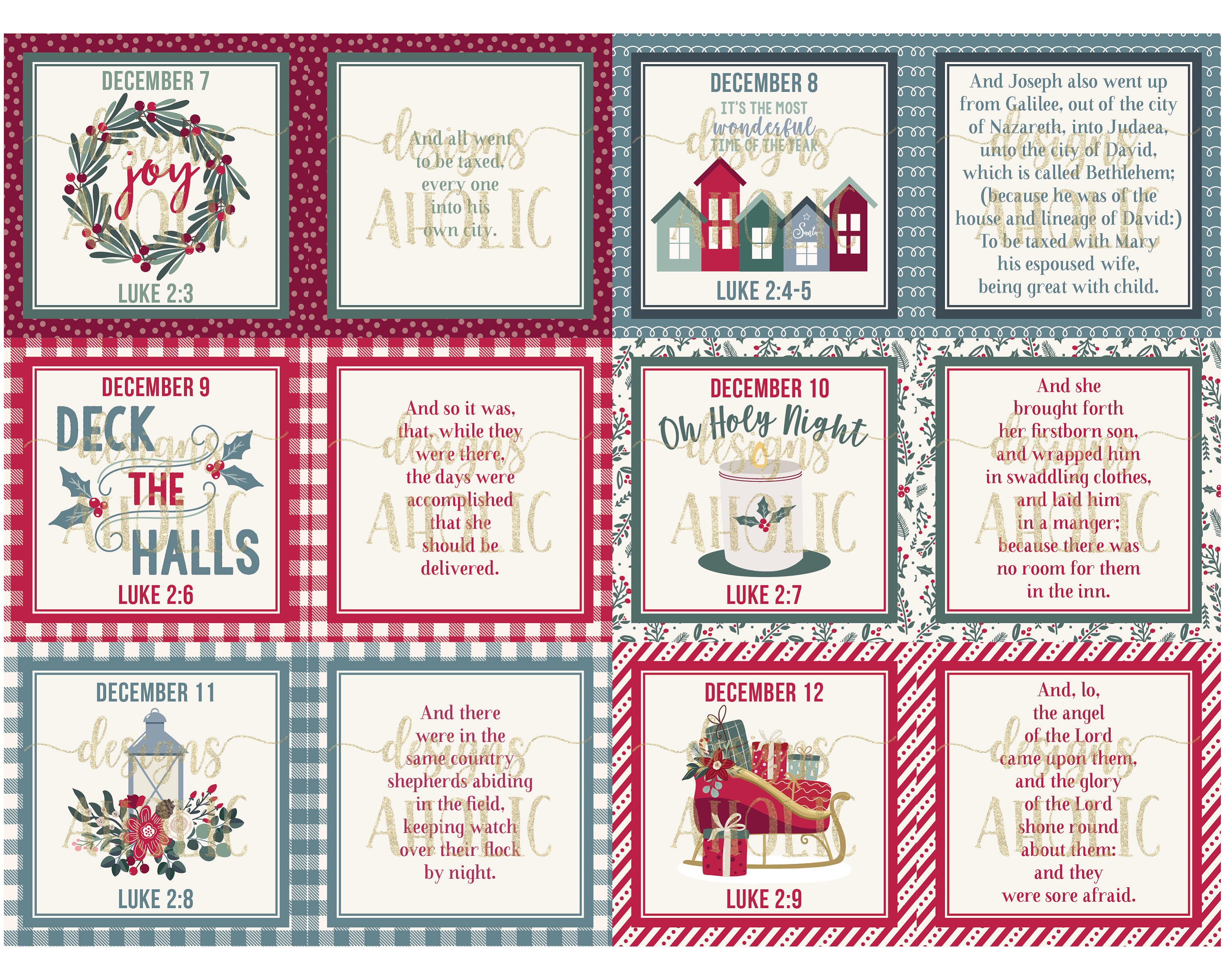 Christmas Scripture Advent Calendar Cards Printable Etsy Christmas Scripture Advent Calendar Cards Printable Etsy