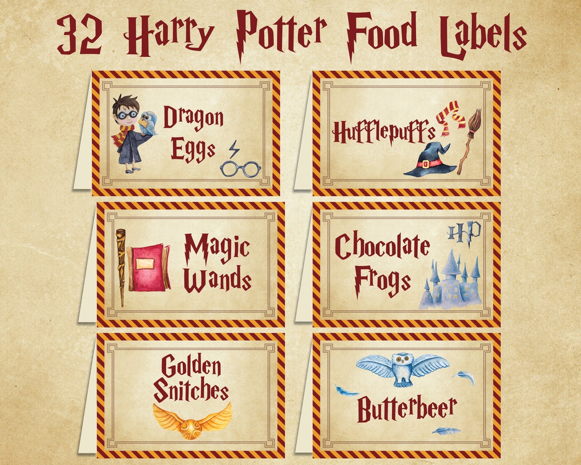 32-harry-potter-food-labels-harry-potter-party-food-tents-etsy