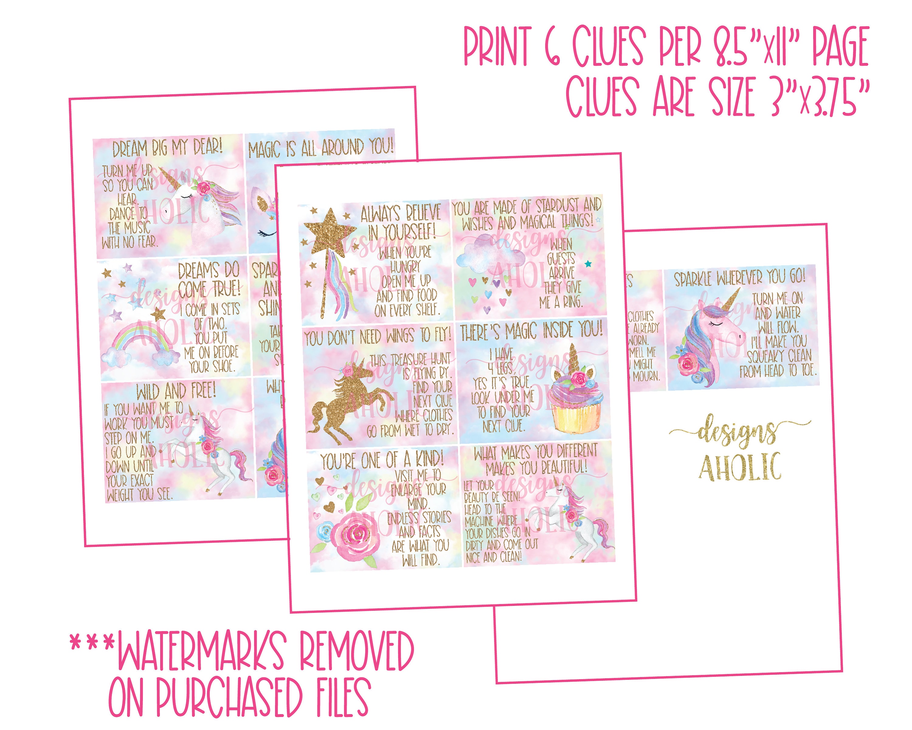 unicorn treasure hunt unicorn scavenger hunt unicorn party etsy
