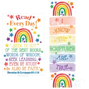 LDS Scripture Gift Tag & Bookmark - LDS Baptism Scripture Set Gift - LDS Primary Gift - Baptism Scripture Gift Tag and Bookmark