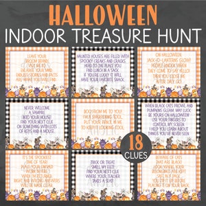 Indoor Halloween Treasure Hunt Clues - Halloween Scavenger Hunt Clues - Halloween Printables - Halloween Party Game Kids Halloween Activity