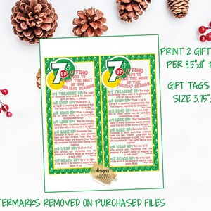 7up Printable Christmas Gift Tag - Neighbor, Friend, Church, Teacher ...