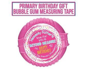 Primary Birthday Gift Tag Bubble Tape - Primary Birthday Gift Printable - Primary Birthday Candy Gift Tag - Primary Birthday Gum Gift Tag