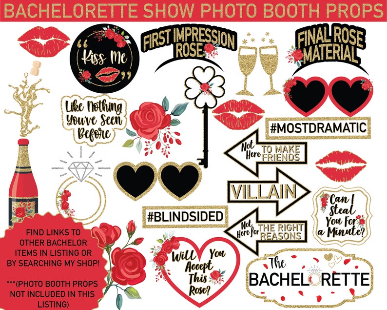 The Bachelorette TV Show Watch Party Printables Bachelorette - Etsy
