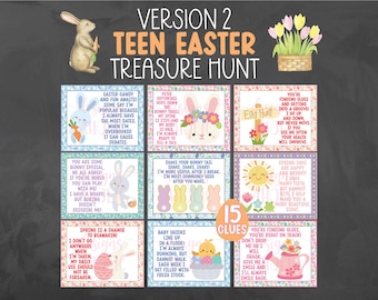 NEW Teen Easter Treasure Hunt - Version 2 Teen Easter Treasure Hunt - Difficult Teen Easter Treasure Hunt - Teen Easter Scavenger Hunt