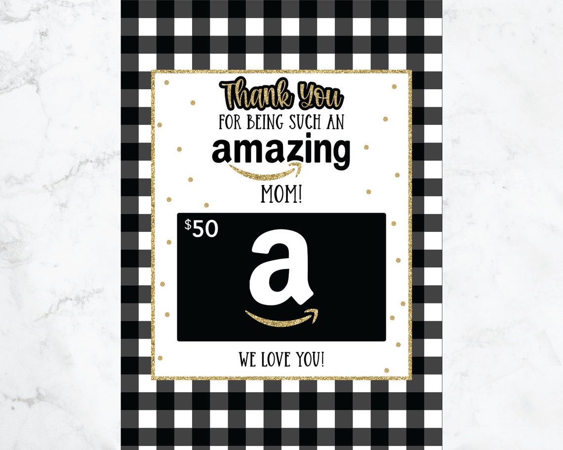 Instant Download Mother's Day Amazon Gift Card Gift Tag Etsy