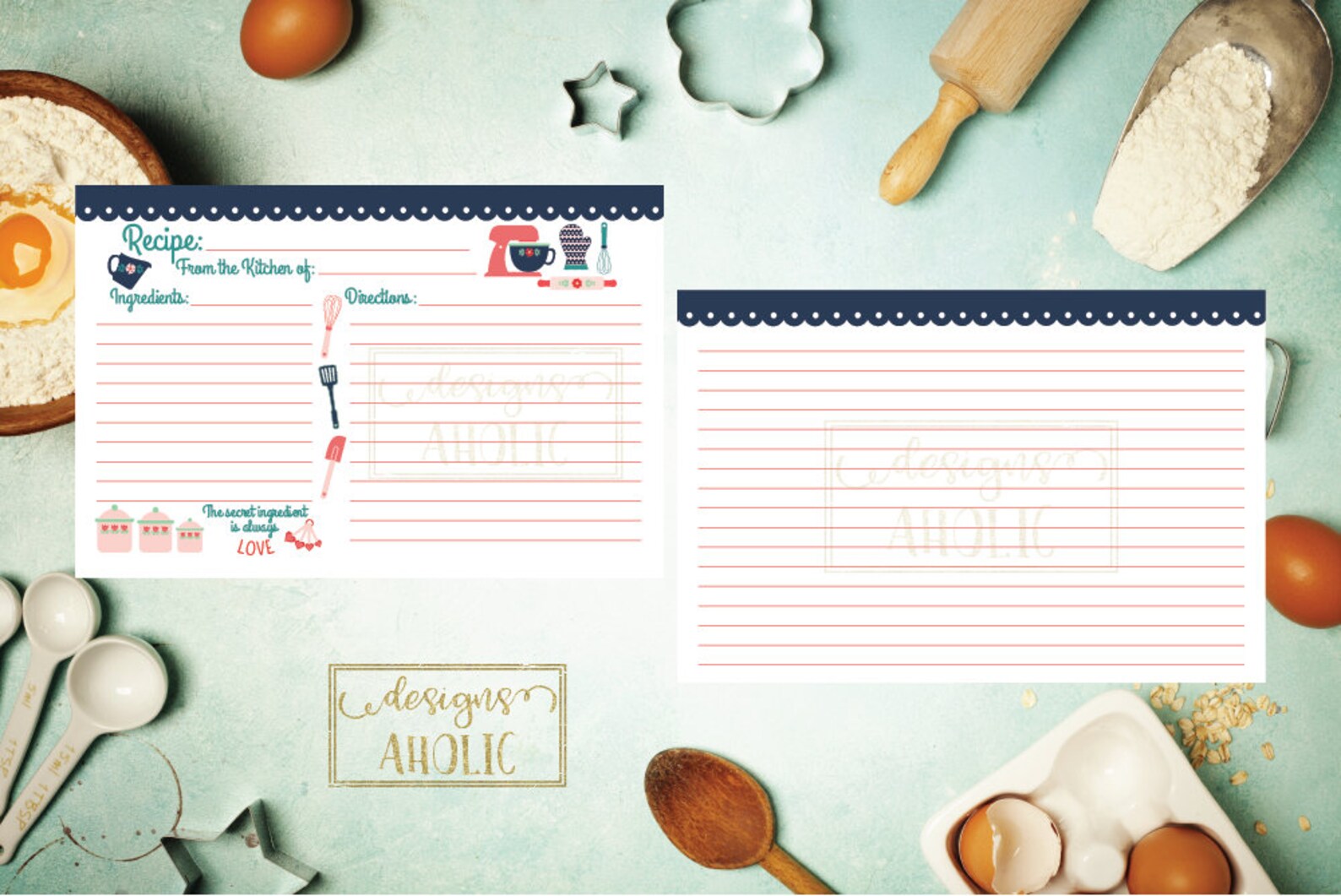 Pampered Chef Recipe Card Printable Kitchen Bridal Shower - Etsy