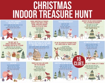 NEW Indoor Christmas Treasure Hunt - Indoor Christmas Scavenger Hunt - Christmas Game - Kids Christmas Activity - Christmas Advent Activity