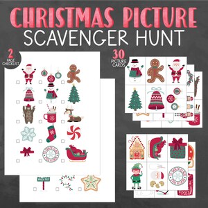 Imagen de búsqueda del tesoro de Navidad - Búsqueda del tesoro de imágenes de Navidad para niños pequeños - Juego de Navidad para niños - Actividad de Navidad imprimible para niños pequeños
